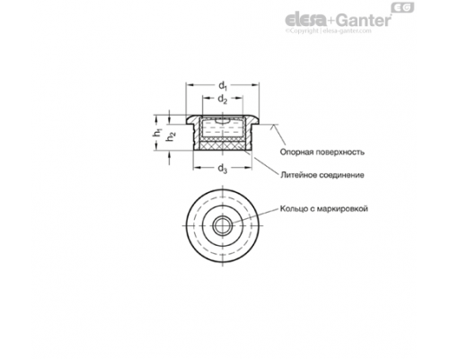 Пузырьковый уровень GN 2278-ALS-20-K-30 ELESA+GANTER