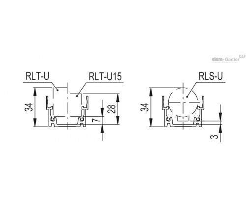 Профиль RLT-AL-2970-BL (429920-2970) ELESA+GANTER