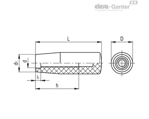 Цилиндрическая ручка I.780/65-M8-C9 (124791) ELESA+GANTER