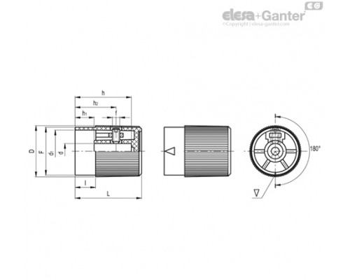 Ручка управления IZP.25 N-6+K (31031) ELESA+GANTER