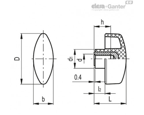 Зажимной барашек CTL.476/56 B-M10 (8801) ELESA+GANTER