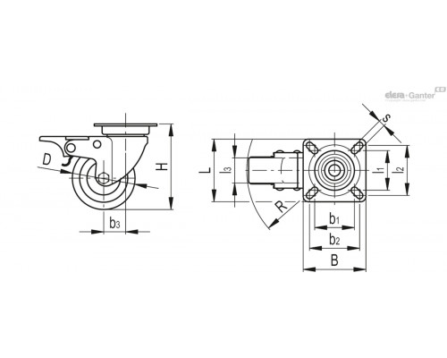 Ролик RE.C7-040-SBF-C (452046) ELESA+GANTER