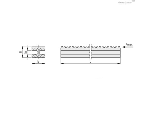 Реечная передача ZCR-1.0-150-T (552141) ELESA+GANTER