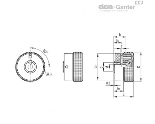 Ручка управления MBR.30 B-6+CK-C9 (34822-C9) ELESA+GANTER