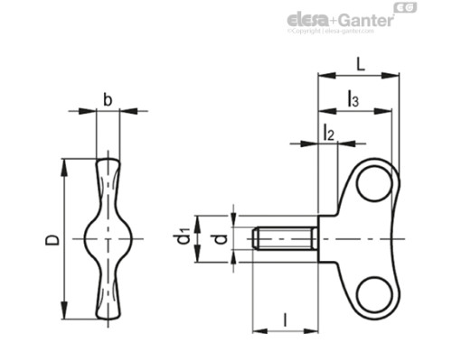 Зажимной барашек EWNM.48-SST-pM6x20 (222133) ELESA+GANTER