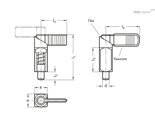 Рычажный фиксатор GN 612.3-8-16-B ELESA+GANTER Рычажный фиксатор GN 612.3-8-16-B ELESA+GANTER