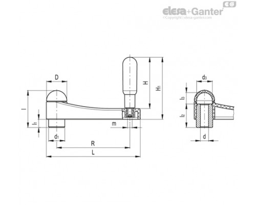 Рукоятка кривошипная EKH.100 A-12-C3 (210241-C3) ELESA+GANTER