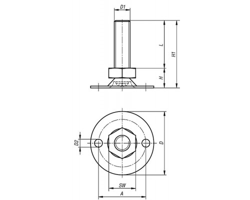 Опора K0678.03008X050 Kipp