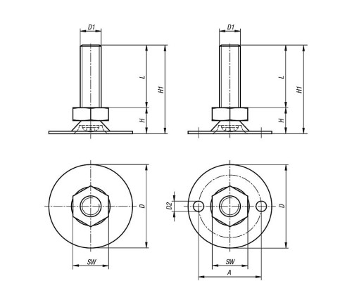 Опора K0678.03008X050 Kipp