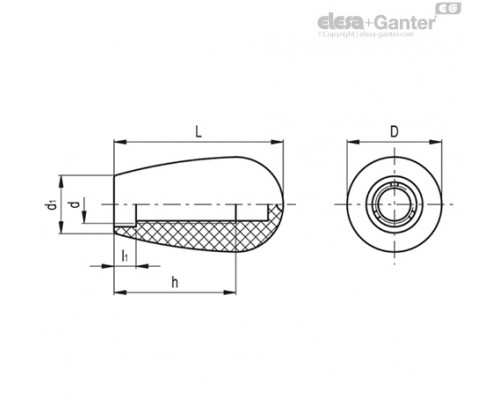 Коническая ручка I.622/40-M8-C9 (120991) ELESA+GANTER