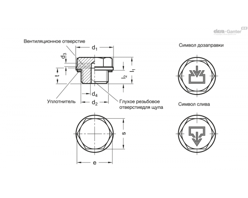 Заглушка GN 742-32-M26x1,5-OS-2 ELESA+GANTER