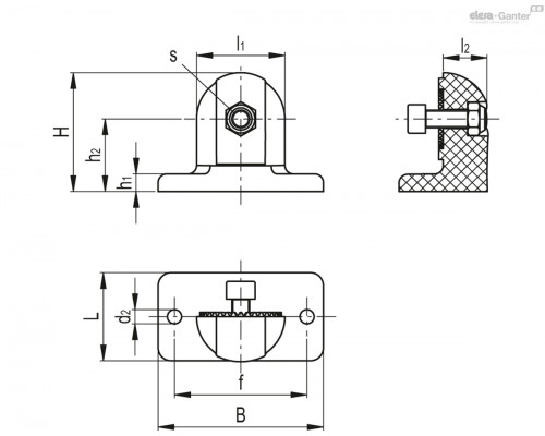 Основание TCC-PBF-18-E-C33 (600331-C33) ELESA+GANTER