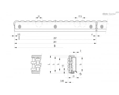 Направляющая GLD-2-AZ-RT-73-1041 (419311) ELESA+GANTER