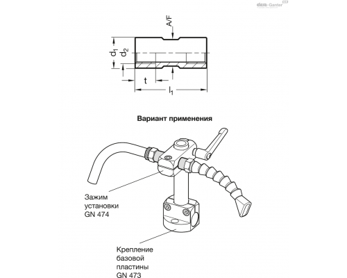 Переходник GN 480.8-D10-M6 ELESA+GANTER