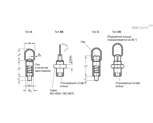 Штифт стопорный GN 413-5-M10-CK-ST ELESA+GANTER Штифт стопорный GN 413-5-M10-CK-ST ELESA+GANTER