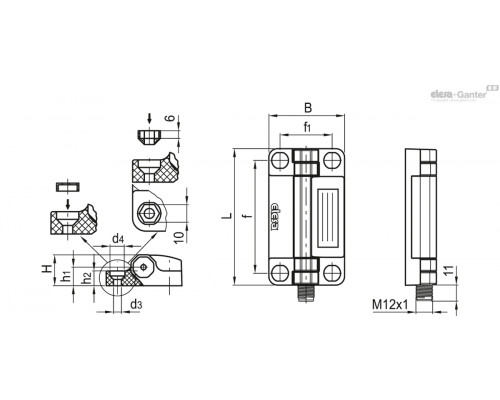 Петля CFSW.110-6-2NO+2NC-C-C-C33 (426602-C33) ELESA+GANTER