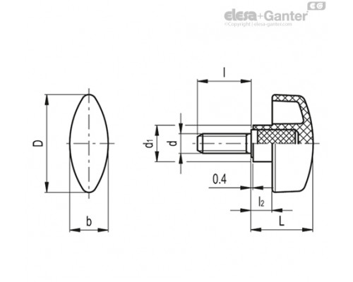 Зажимной барашек CTL.476/30 p-M6x16 (8722) ELESA+GANTER