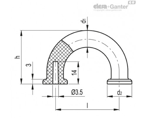 Ручка под палец MFH-40-AF 3,5 CLEAN (151458) ELESA+GANTER