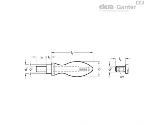 Вращающаяся ручка DIN 98-AL-16-D ELESA+GANTER