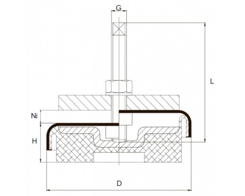 Виброопора LME 120 (М12) тип (LME)