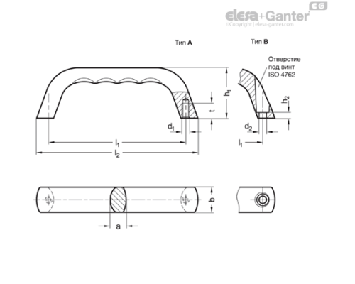 П-образная ручка GN 328-140-A-SW ELESA+GANTER