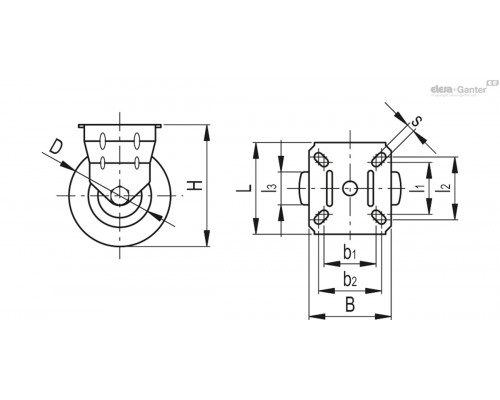 Ролик RE.C7-040-PBL-C (452096) ELESA+GANTER