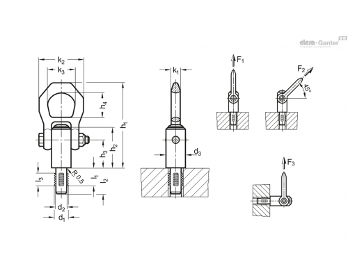 Подъёмный штифт GN 1133-M10-14-NI ELESA+GANTER