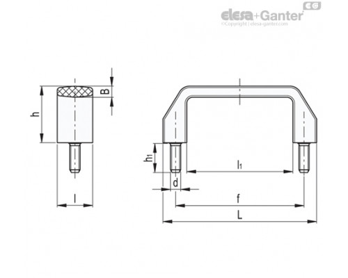 Мостовидная ручка M.543/140 p-M6x16-C9 (37293) ELESA+GANTER