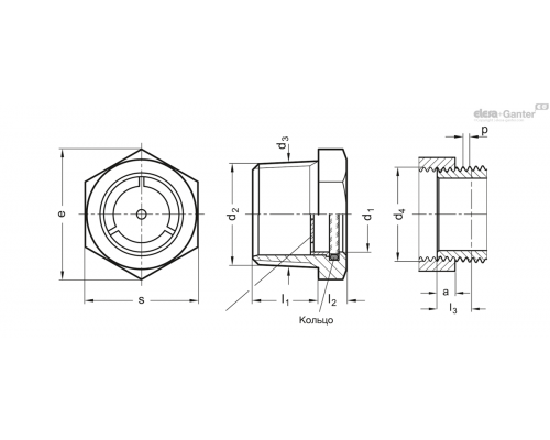 Смотровое стекло GN 743.7-14-R1/2-A ELESA+GANTER