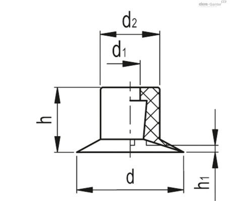 Вакуумная присоска VVA-17-S (VV.45005) ELESA+GANTER