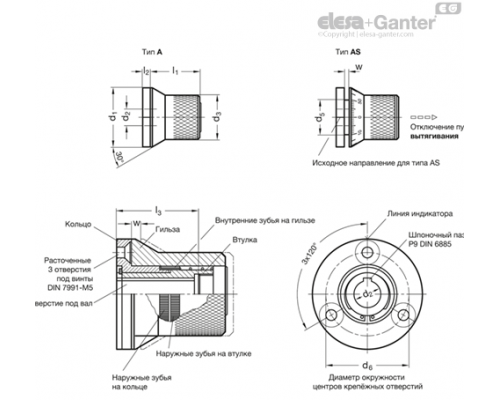 Фиксатор положения GN 200-52-K14-A-NI ELESA+GANTER