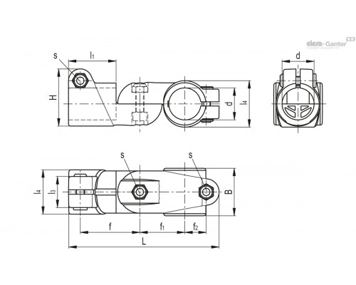 Зажим TCC-AP-TP-30-T-C33 (600811-C33) ELESA+GANTER