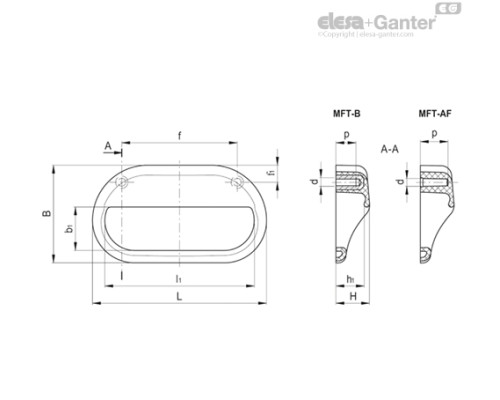Вставка дверной ручки MFT.110-B M5 (43941) ELESA+GANTER