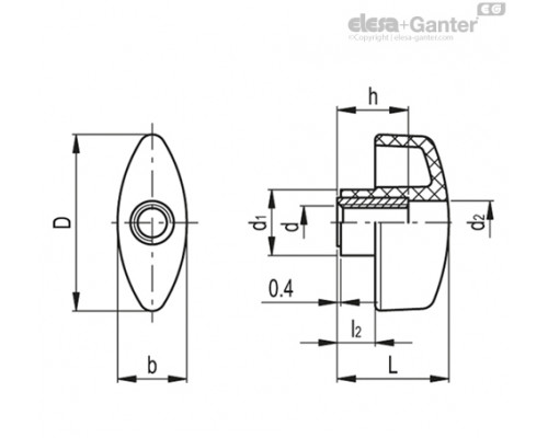 Зажимной барашек CTL.476/48 FP-M10 (8775) ELESA+GANTER