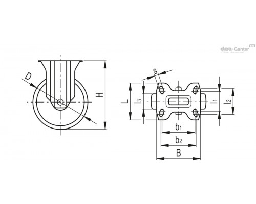 Колёсико RE.F8-125-PBL-N (450666) ELESA+GANTER