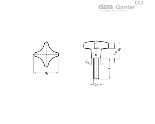 Ручка GN 6335.5-AM-40-M8-25 ELESA+GANTER