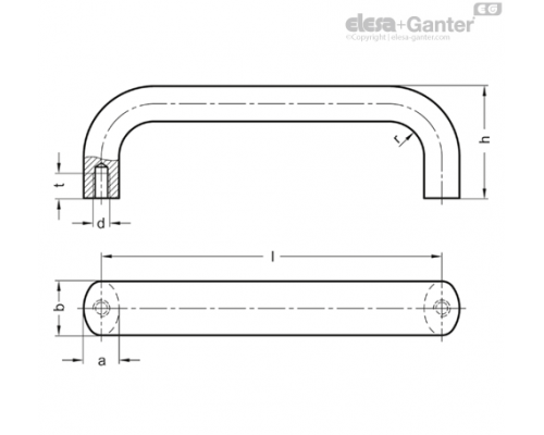 П-образная ручка GN 565-20-120-SW ELESA+GANTER
