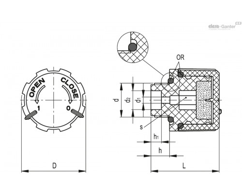 Крышка сапуна SFC.30-3/8+F (52801) ELESA+GANTER