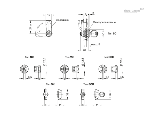 Замок GN 115.1-SC-13,5 ELESA+GANTER