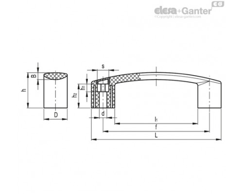 Мостовидная ручка EBP.145-6-C1 (260230-C1) ELESA+GANTER