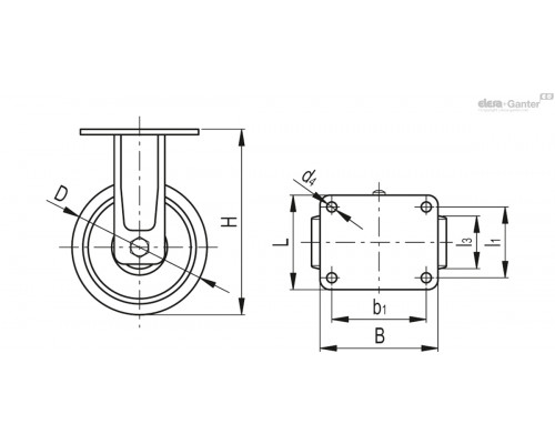 Колёсико RE.F8-150-PSL-WH (449482) ELESA+GANTER