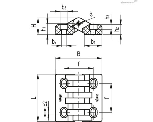 Петля CFA.65-SL-V (422276) ELESA+GANTER