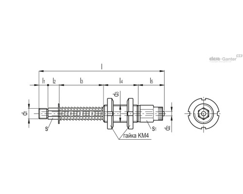 Крепление VPC-95-28-G1/4-M (VV.41102) ELESA+GANTER