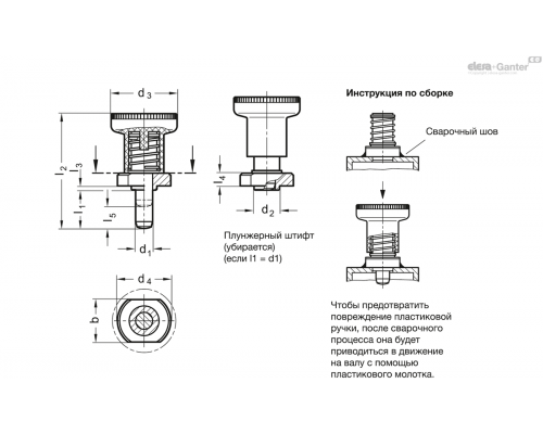 Штифт стопорный GN 607.5-8-8-ST ELESA+GANTER