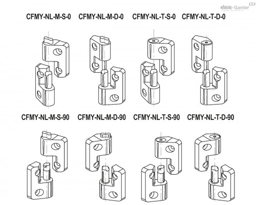 Петля CFMY.60-NL-T-S-90 (425998) ELESA+GANTER