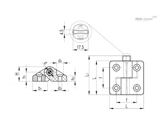 Петля CFMY.60-NL-M-S-0 (425992) ELESA+GANTER
