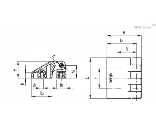 Петля CFD.30 B-M3 (422711) ELESA+GANTER