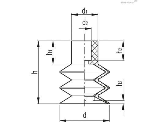 Вакуумная присоска VVL-30-38-S (VV.56045) ELESA+GANTER