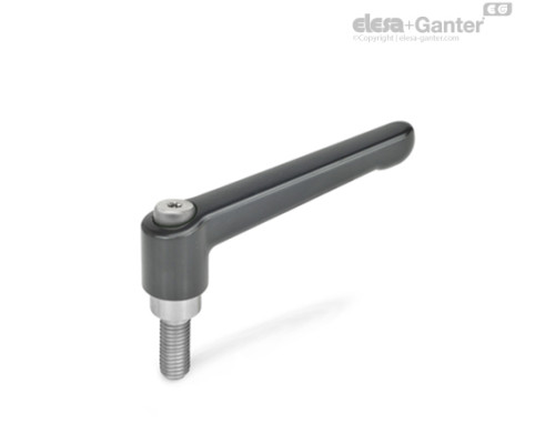 Регулируемая ручка рычажного типа GN 300.1-22-M5-32-SZ ELESA+GANTER Регулируемая ручка рычажного типа GN 300.1-22-M5-32-SZ ELESA+GANTER