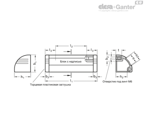 Выступающая ручка GN 430.1-250-SW ELESA+GANTER